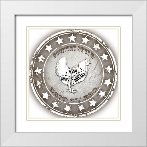 Good Ol BBQ Chicken White Modern Wood Framed Art Print with Double Matting by LightBoxJournal