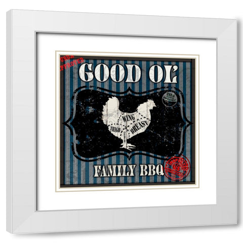 Good Ol Family BBQ Square Chicken White Modern Wood Framed Art Print with Double Matting by LightBoxJournal