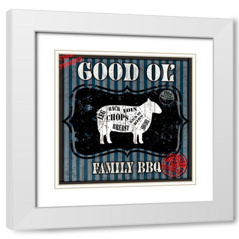 Good Ol Family BBQ Square White Modern Wood Framed Art Print with Double Matting by LightBoxJournal