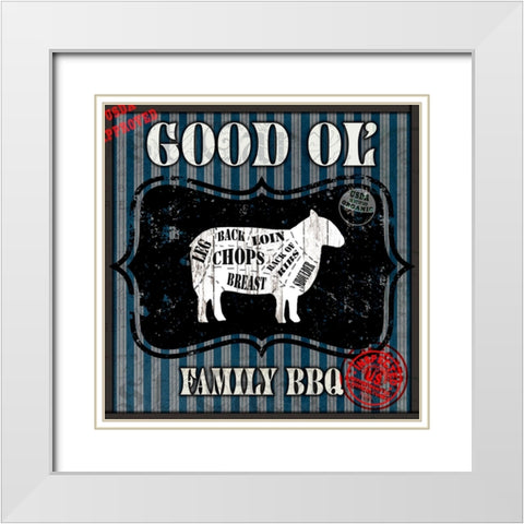 Good Ol Family BBQ Square White Modern Wood Framed Art Print with Double Matting by LightBoxJournal