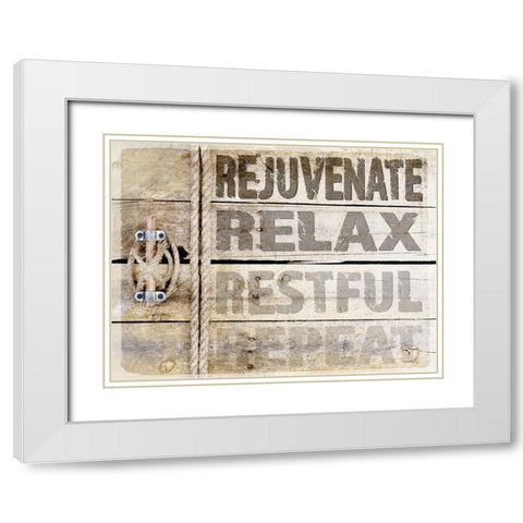 Country Sea Sign 1 White Modern Wood Framed Art Print with Double Matting by LightBoxJournal