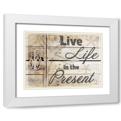 Country Sea Sign 2 White Modern Wood Framed Art Print with Double Matting by LightBoxJournal
