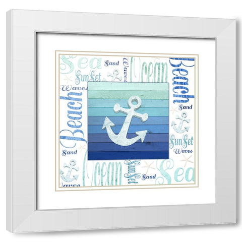 Gypsy Sea Blue 1 White Modern Wood Framed Art Print with Double Matting by LightBoxJournal