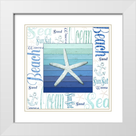Gypsy Sea Blue 2 White Modern Wood Framed Art Print with Double Matting by LightBoxJournal