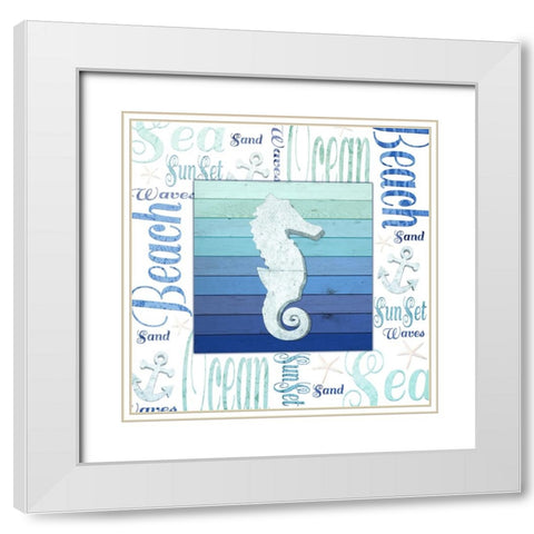 Gypsy Sea Blue 3 White Modern Wood Framed Art Print with Double Matting by LightBoxJournal