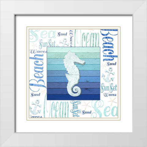 Gypsy Sea Blue 3 White Modern Wood Framed Art Print with Double Matting by LightBoxJournal