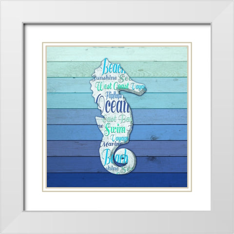 Gypsy Sea Blue V2 1 White Modern Wood Framed Art Print with Double Matting by LightBoxJournal