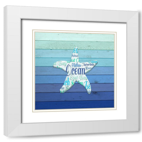 Gypsy Sea Blue V2 4 White Modern Wood Framed Art Print with Double Matting by LightBoxJournal
