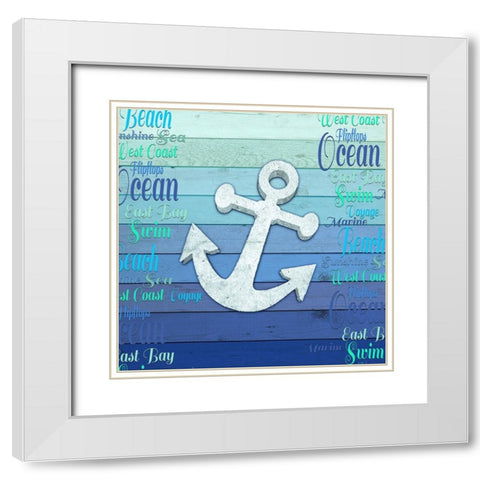 Gypsy Sea Blue V3 2 White Modern Wood Framed Art Print with Double Matting by LightBoxJournal