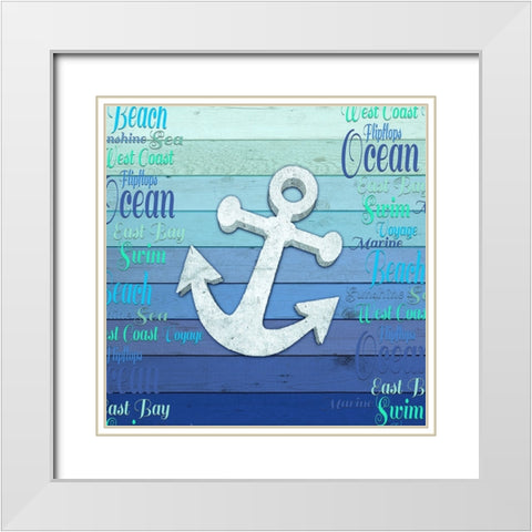 Gypsy Sea Blue V3 2 White Modern Wood Framed Art Print with Double Matting by LightBoxJournal