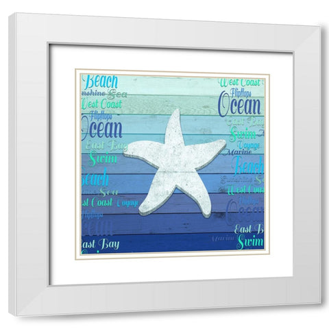 Gypsy Sea Blue V3 4 White Modern Wood Framed Art Print with Double Matting by LightBoxJournal