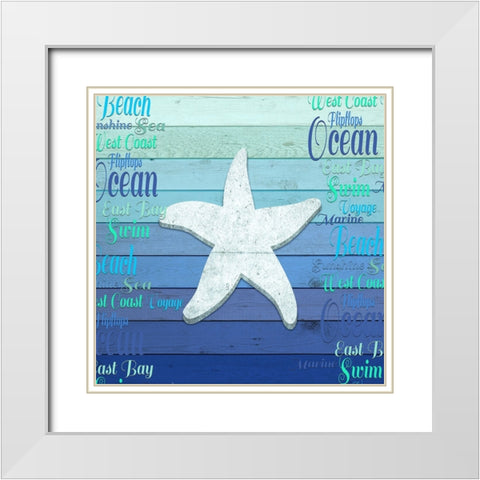 Gypsy Sea Blue V3 4 White Modern Wood Framed Art Print with Double Matting by LightBoxJournal