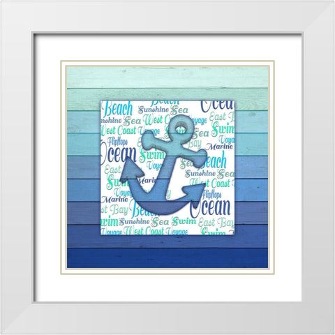 Gypsy Sea Blue V4 2 White Modern Wood Framed Art Print with Double Matting by LightBoxJournal