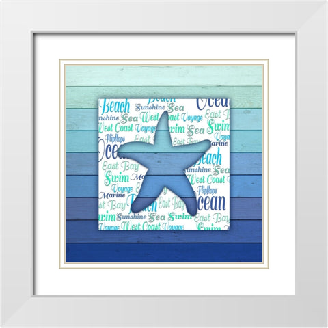 Gypsy Sea Blue V4 4 White Modern Wood Framed Art Print with Double Matting by LightBoxJournal