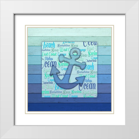 Gypsy Sea Blue V5 2 White Modern Wood Framed Art Print with Double Matting by LightBoxJournal