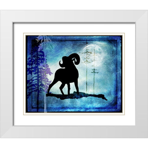 Midnight Sheep White Modern Wood Framed Art Print with Double Matting by LightBoxJournal