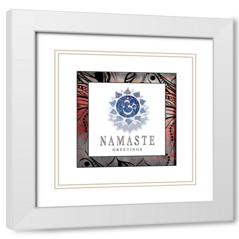 Chakras Yoga Framed Namaste V2 White Modern Wood Framed Art Print with Double Matting by LightBoxJournal