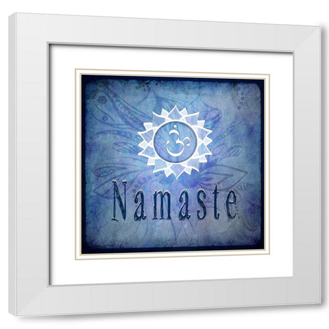 Chakras Yoga Namaste V2 White Modern Wood Framed Art Print with Double Matting by LightBoxJournal