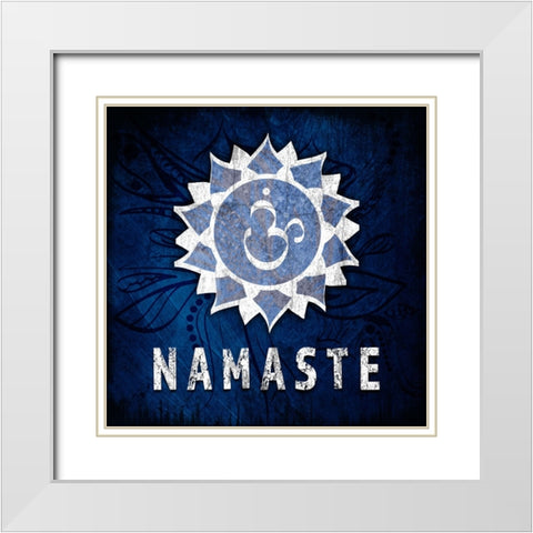 Chakras Yoga Symbol Namaste White Modern Wood Framed Art Print with Double Matting by LightBoxJournal