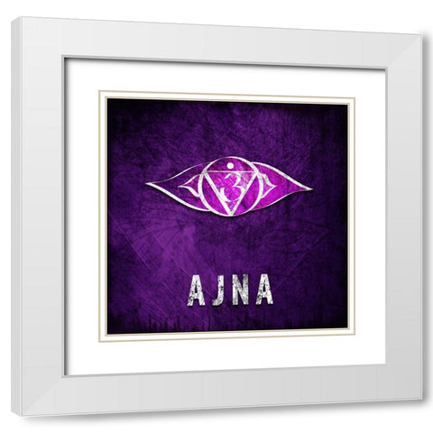 ChakrasYoga_Symbol_AJNA White Modern Wood Framed Art Print with Double Matting by LightBoxJournal
