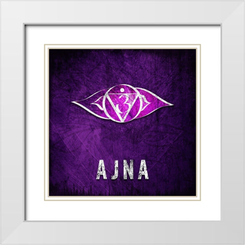 ChakrasYoga_Symbol_AJNA White Modern Wood Framed Art Print with Double Matting by LightBoxJournal