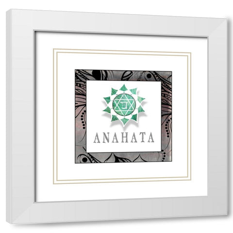 ChakrasYogaFramed_Anahata V1 White Modern Wood Framed Art Print with Double Matting by LightBoxJournal