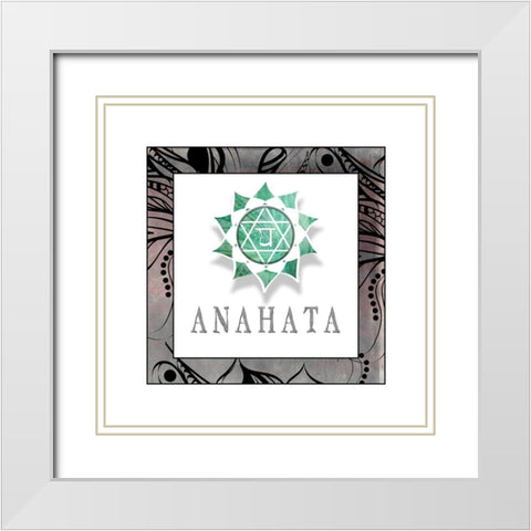 ChakrasYogaFramed_Anahata V1 White Modern Wood Framed Art Print with Double Matting by LightBoxJournal