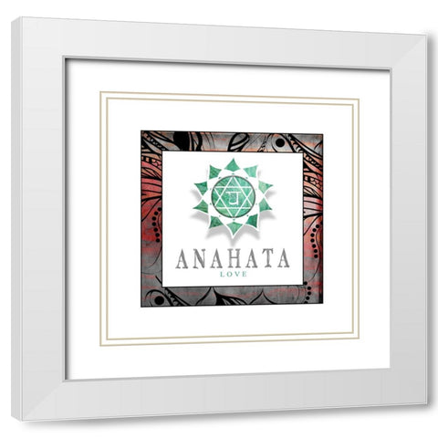 ChakrasYogaFramed_Anahata V2 White Modern Wood Framed Art Print with Double Matting by LightBoxJournal