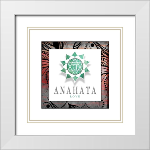 ChakrasYogaFramed_Anahata V2 White Modern Wood Framed Art Print with Double Matting by LightBoxJournal