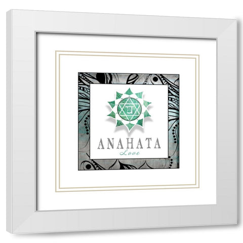 ChakrasYogaFramed_Anahata V3 White Modern Wood Framed Art Print with Double Matting by LightBoxJournal