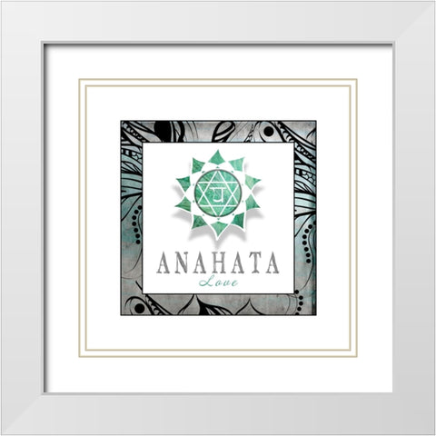 ChakrasYogaFramed_Anahata V3 White Modern Wood Framed Art Print with Double Matting by LightBoxJournal