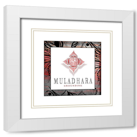 ChakrasYogaFramed_Muladhara V2 White Modern Wood Framed Art Print with Double Matting by LightBoxJournal
