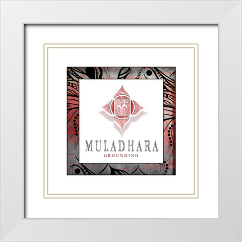 ChakrasYogaFramed_Muladhara V2 White Modern Wood Framed Art Print with Double Matting by LightBoxJournal