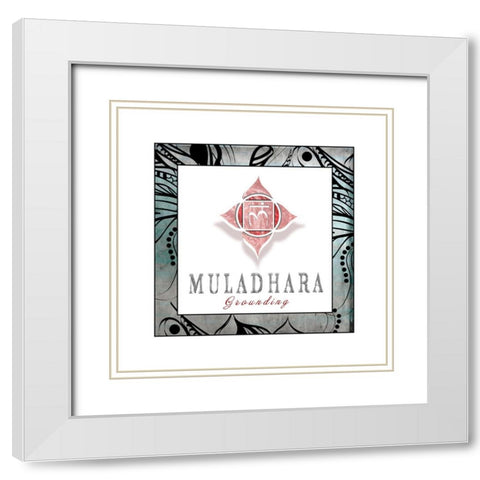 ChakrasYogaFramed_Muladhara V3 White Modern Wood Framed Art Print with Double Matting by LightBoxJournal