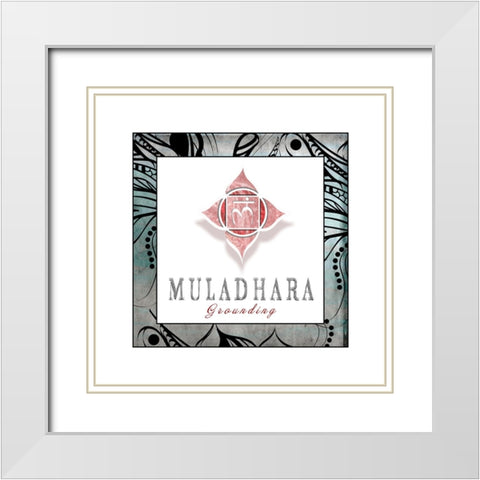 ChakrasYogaFramed_Muladhara V3 White Modern Wood Framed Art Print with Double Matting by LightBoxJournal