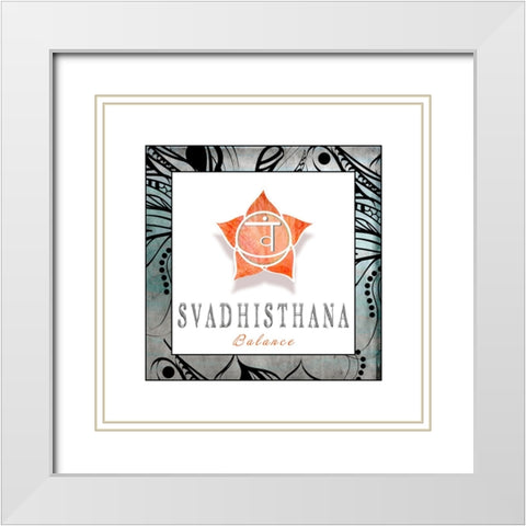 ChakrasYogaFramed_Svadhisthana V3 White Modern Wood Framed Art Print with Double Matting by LightBoxJournal