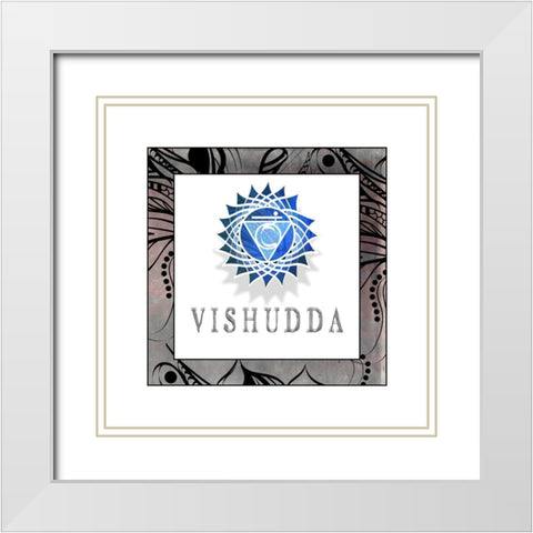 ChakrasYogaFramed_Vishudda V1 White Modern Wood Framed Art Print with Double Matting by LightBoxJournal