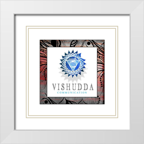 ChakrasYogaFramed_Vishudda V2 White Modern Wood Framed Art Print with Double Matting by LightBoxJournal