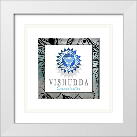 ChakrasYogaFramed_Visudda V3 White Modern Wood Framed Art Print with Double Matting by LightBoxJournal