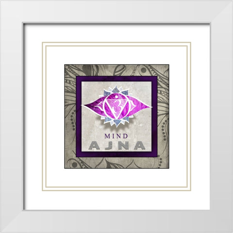ChakrasYogaTile AJNA V1 White Modern Wood Framed Art Print with Double Matting by LightBoxJournal