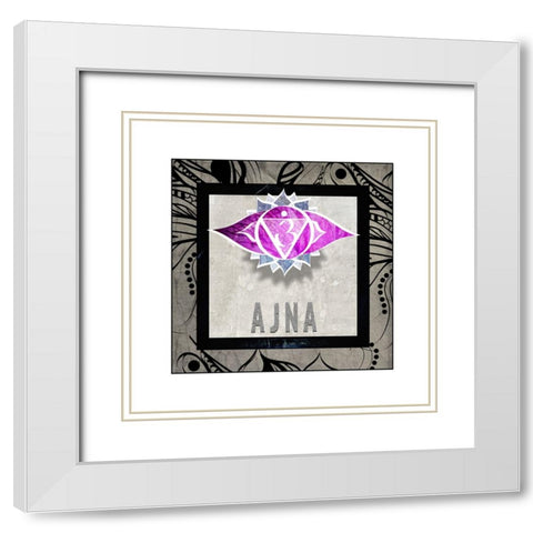 ChakrasYogaTile AJNA V2 White Modern Wood Framed Art Print with Double Matting by LightBoxJournal