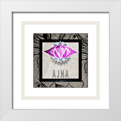 ChakrasYogaTile AJNA V2 White Modern Wood Framed Art Print with Double Matting by LightBoxJournal