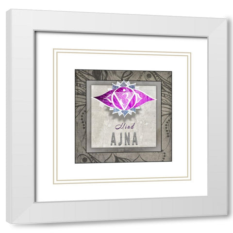 ChakrasYogaTile AJNA V3 White Modern Wood Framed Art Print with Double Matting by LightBoxJournal