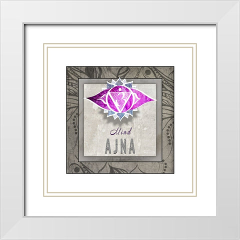 ChakrasYogaTile AJNA V3 White Modern Wood Framed Art Print with Double Matting by LightBoxJournal