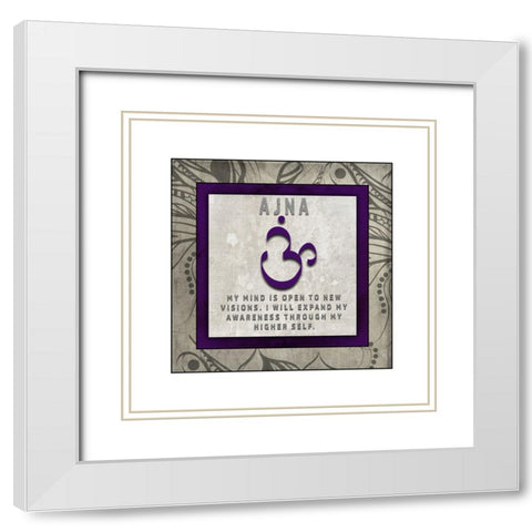ChakrasYogaTile AJNA V4 White Modern Wood Framed Art Print with Double Matting by LightBoxJournal
