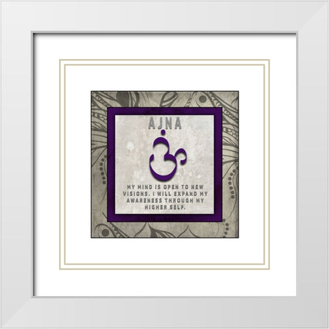 ChakrasYogaTile AJNA V4 White Modern Wood Framed Art Print with Double Matting by LightBoxJournal