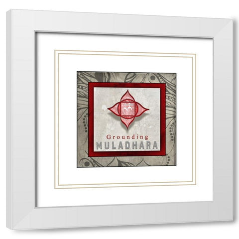 ChakrasYogaTile Muladhara V1 White Modern Wood Framed Art Print with Double Matting by LightBoxJournal