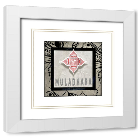 ChakrasYogaTile Muladhara V2 White Modern Wood Framed Art Print with Double Matting by LightBoxJournal