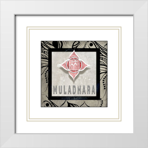 ChakrasYogaTile Muladhara V2 White Modern Wood Framed Art Print with Double Matting by LightBoxJournal