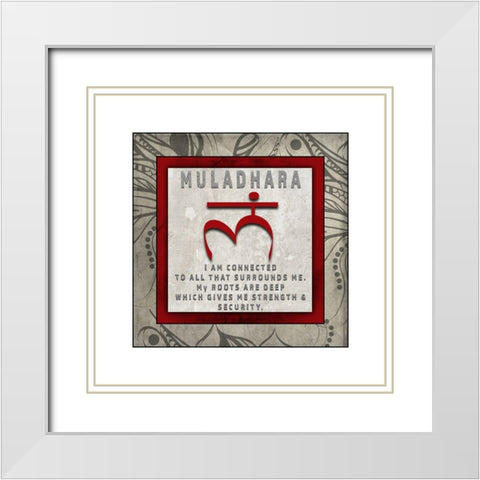 ChakrasYogaTile Muladhara V4 White Modern Wood Framed Art Print with Double Matting by LightBoxJournal